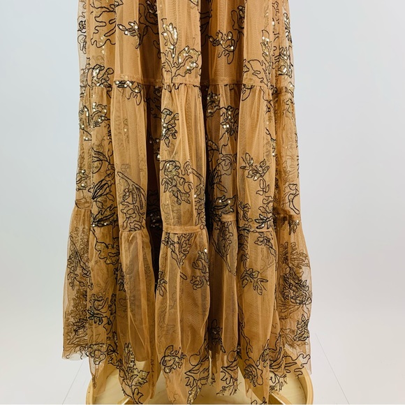 Anthropologie Bloggers Favorite Sequin Tulle Maxi Dress Small - Picture 4 of 14